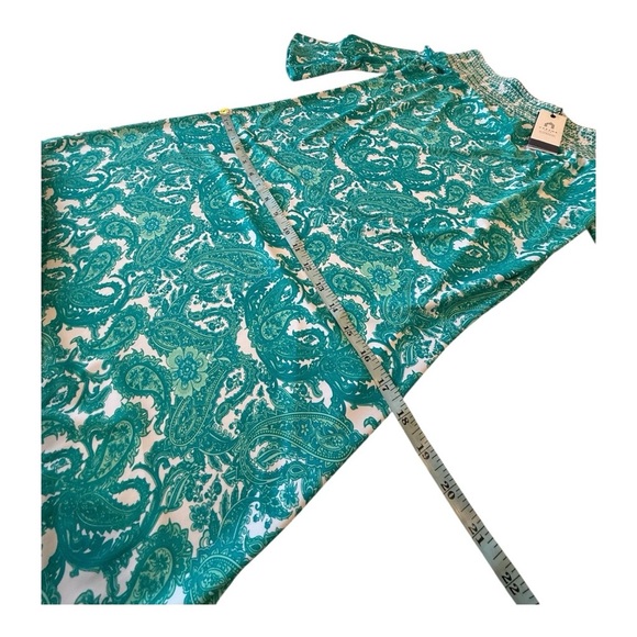 Cabana Life UPF 50 Women's Off-Shoulder Turquoise Resort Mini Dress Beach Cruise - Picture 5 of 16